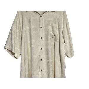 Joseph & Feiss Men's Sand Color Silk Blend Button Down Shirt Size XL